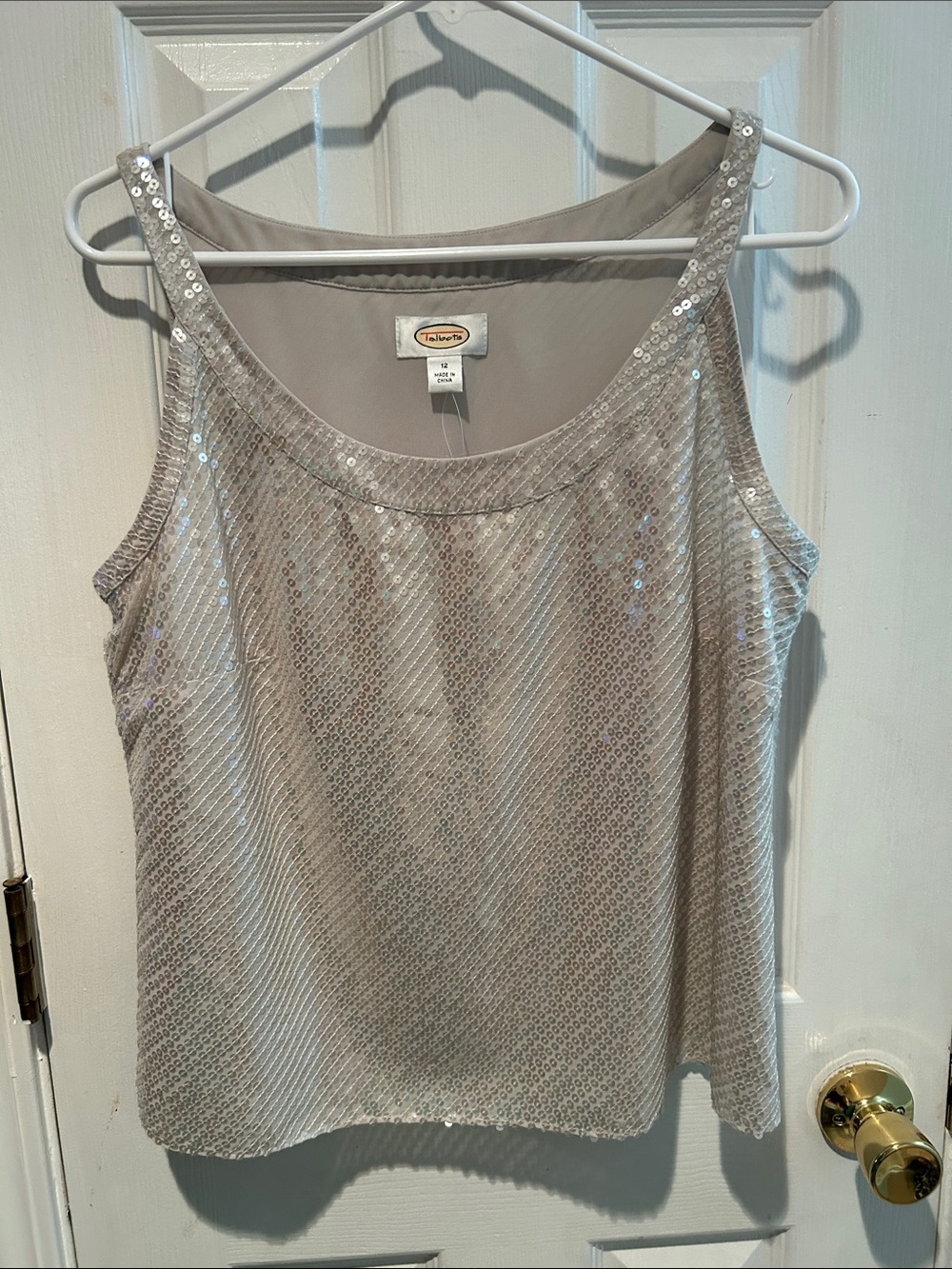Talbots Silver Sequin Tank Top